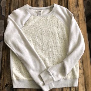 Pink! Lace front sweatshirt